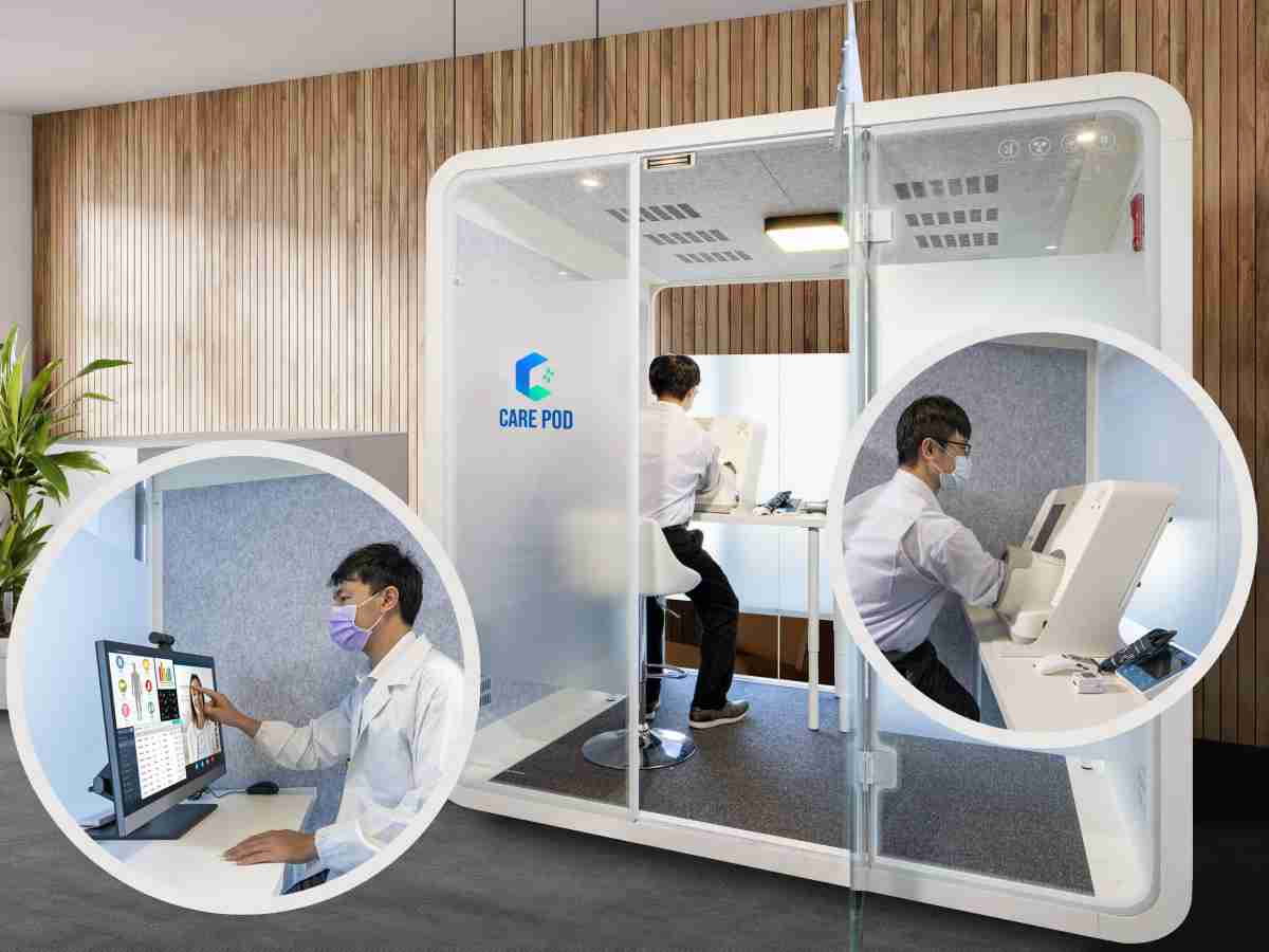 达擎于医疗科技展中展出＂远距诊疗舱＂，，以因应医疗数字化及社会高龄化趋势下、、、、复诊及慢性病患等族群对于远距看诊需求逐渐升高所推出的创新整合方案。。。多功能合一、、、、高隐私性的远距诊疗舱可根据病患端与医师端的不同需求，，，，提供弹性化及客制化功能，，，，节省医生和病患的精力及时间